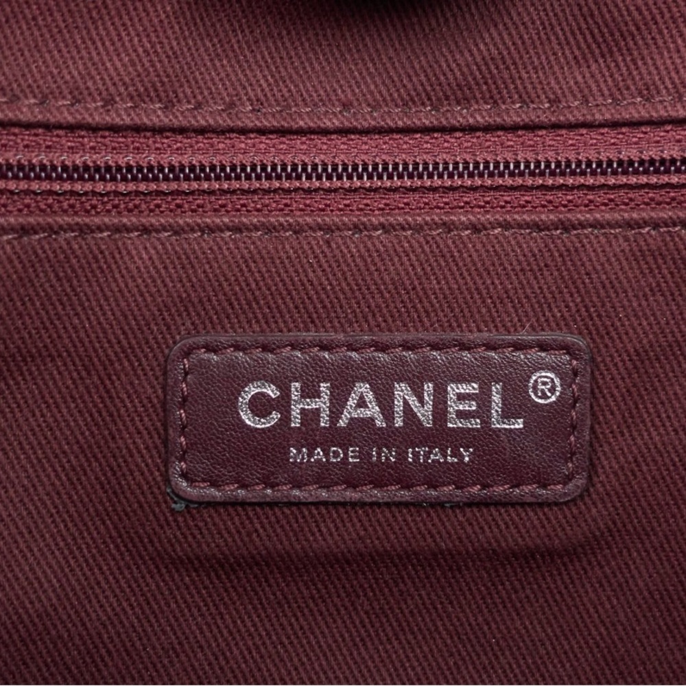 SOLD! CHANEL Deauville Small Canvas Shopping Tote Bag Cream Multicolor Sides - Picture 9 of 11